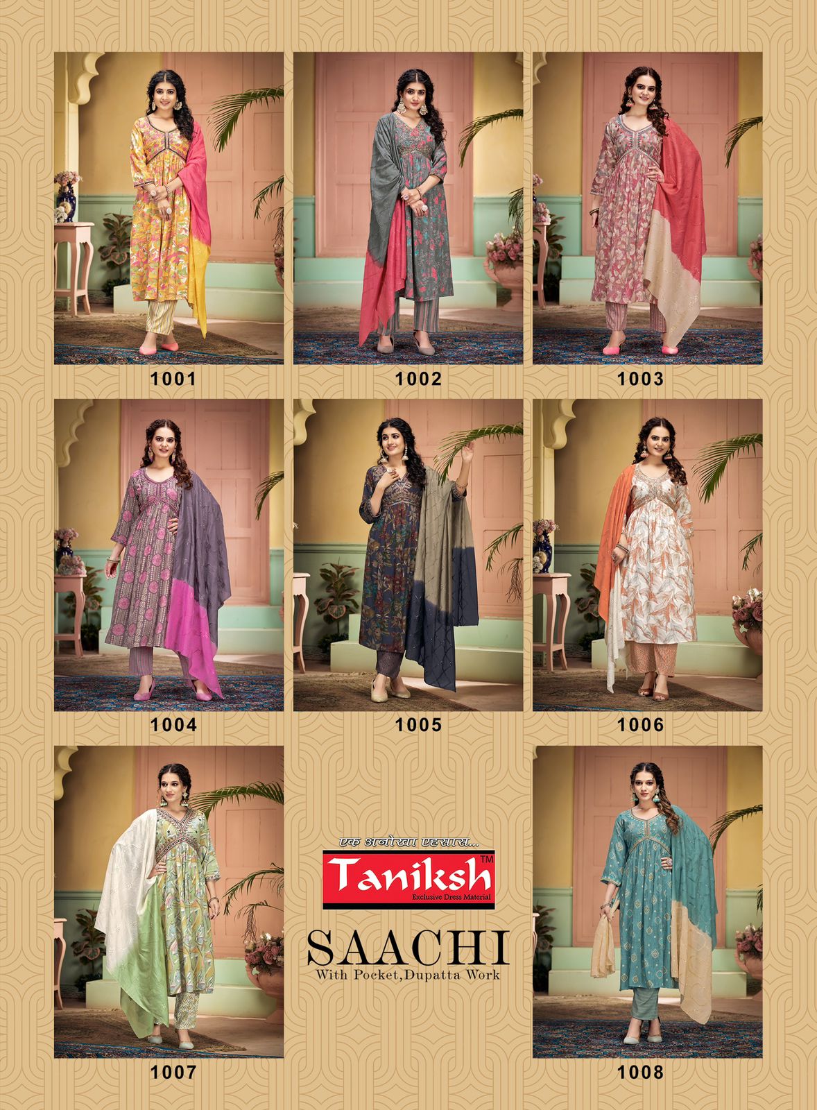 Saachi Vol 1 By Tanishk Rayon Alia Cut Readymade Suits Wholesale Market In Surat
